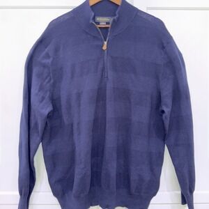 Brooks Brothers‎ Men's XL 1/4 Zip Pullover Sweater Cotton Cashmere Navy